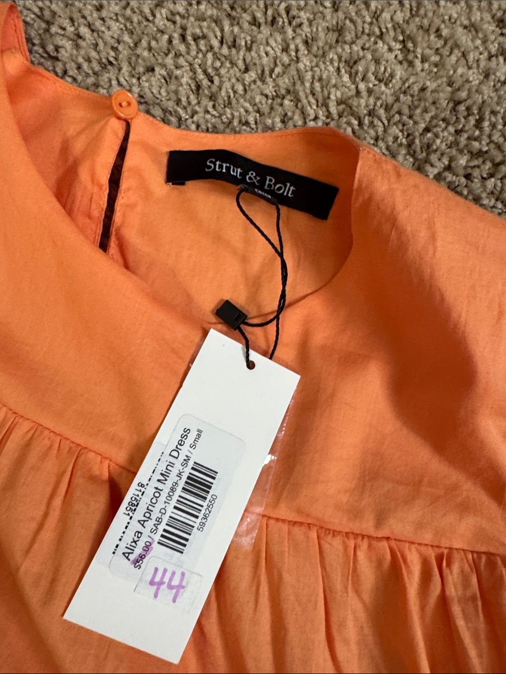 Sleeveless Tiered Summer Dress in Coral Orange - Picture 2 of 2